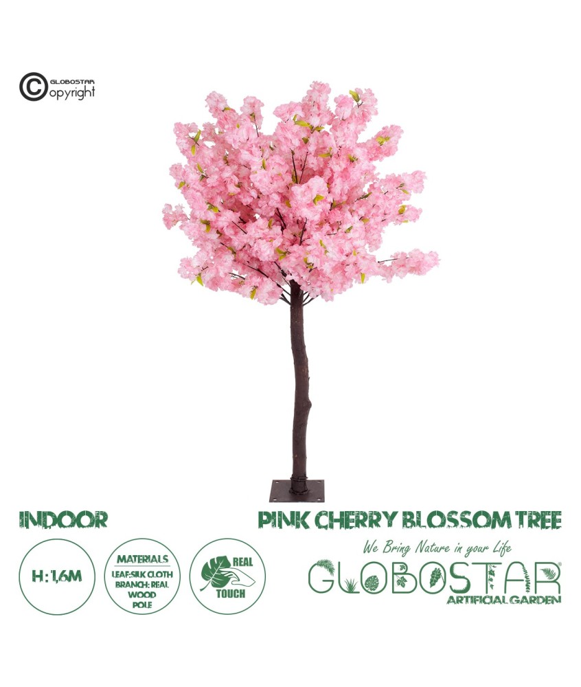 GloboStar® Artificial Garden PINK CHERRY BLOSSOM TREE 20140 Τεχνητό Διακοσμητικό Δέντρο Ροζ Κερασιά Υ160cm